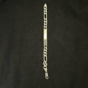 Ladies sterling silver ID type chain bracelet